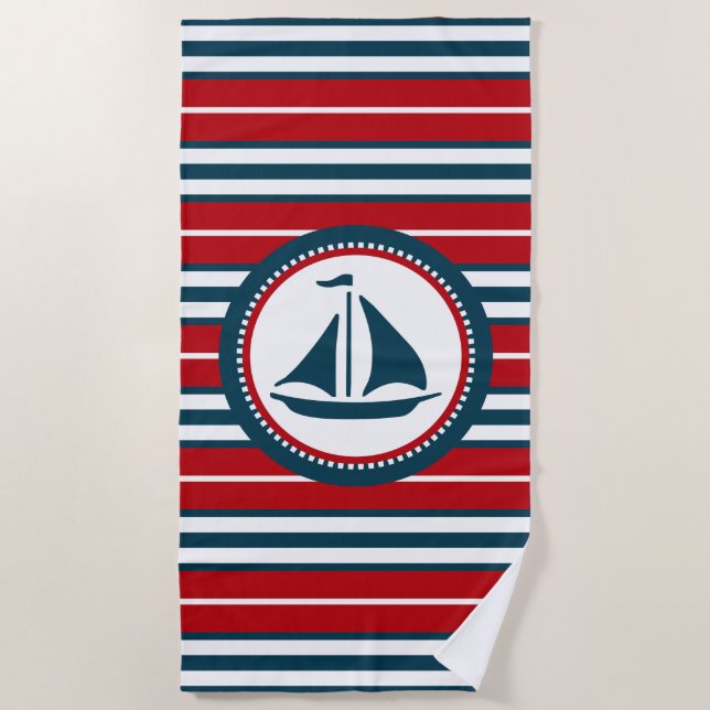 Toalla De Playa Diseño náutico (Anverso)