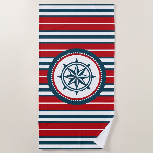 Toalla De Playa Diseño náutico (Anverso)
