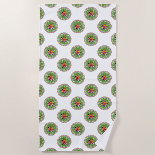 Toalla De Playa Diseño otomí moderno (Anverso)