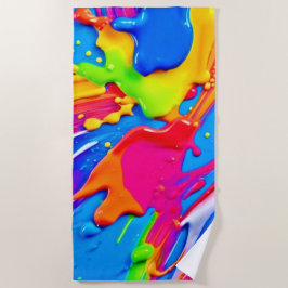 Toalla De Playa Diseño vibrante de ráfaga de color