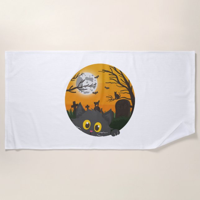Toalla De Playa Disfraz de Halloween para gatos (Anverso)
