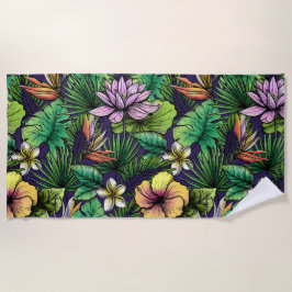 Toalla De Playa Diversión tropical del verano