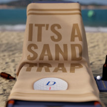 Toalla de playa divertida con tema de golf y tramp