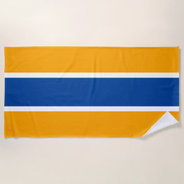 Toalla De Playa Divertidas audaces franjas de verano retro azul pr