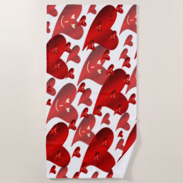 Toalla De Playa divertido, corazones, corazón, rojo, amor, San Val
