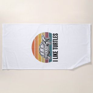 Toalla De Playa Divertido Me Gustan las Tortugas Camiseta con Grab