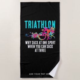 Toalla De Playa Diviértete con el colorido negro humor triatlón sa