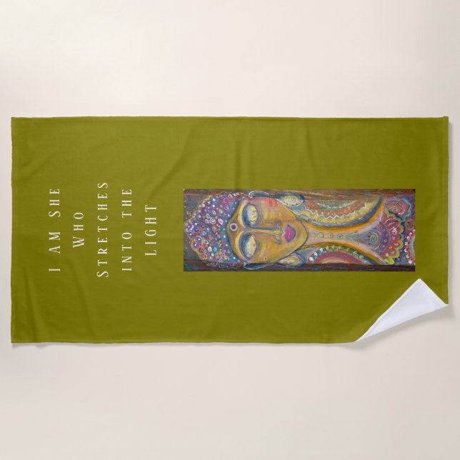 Toalla De Playa Divine Feminine Buddha original art Towel (Anverso)