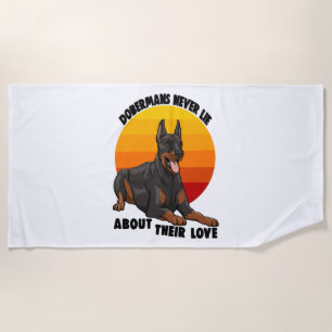 Toalla De Playa Doberman nunca miente sobre su amor