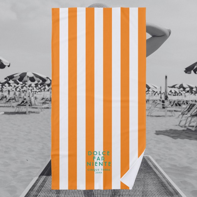 Toalla De Playa Dolce Far Niente Cinque Terra Naranja Stripe (Subido por el creador)