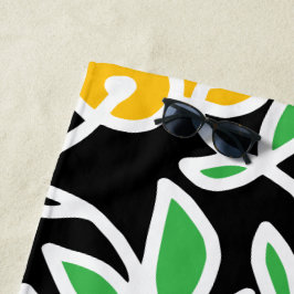 Toalla De Playa Doodle amarillo y verde