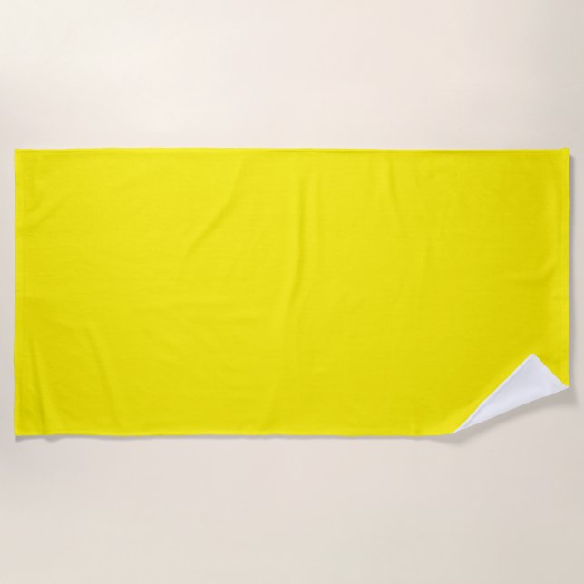 Toalla De Playa Dorado Pálido, Pera, Amarillo Arenoso, (Anverso)