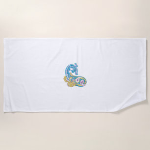 Toalla De Playa Dot, Sherpa Blue, Golden Sand Design
