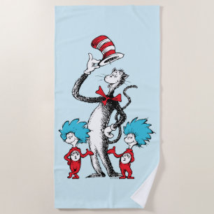 Toalla De Playa Dr. Seuss   El gato en el sombrero, Cosita Uno y C