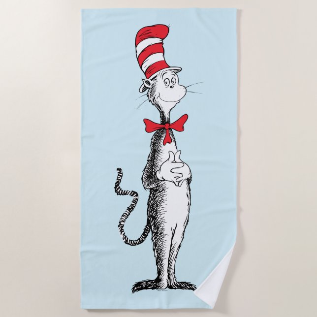 Toalla De Playa Dr. Seuss: Gato en el Gorra de pie (Anverso)