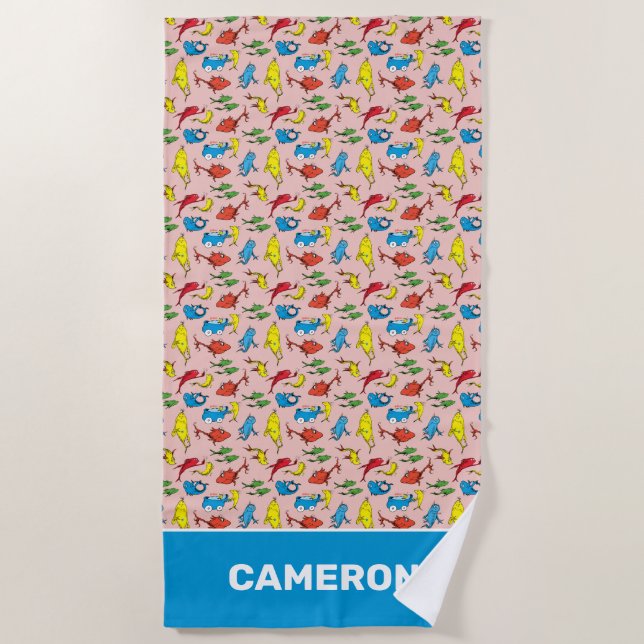 Toalla De Playa Dr. Seuss | Un Patrón Pescado Dos Peces (Anverso)