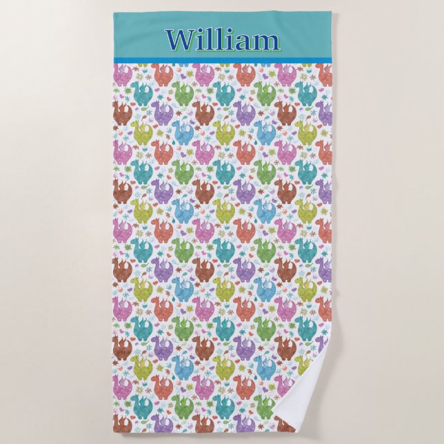 Toalla de playa Dragon adaptada para niños (Anverso)