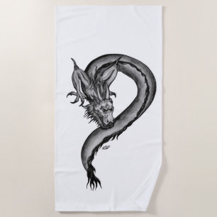 Toalla De Playa Dragón al estilo del tatuaje