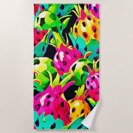 Toalla De Playa Dragon Fruit Vivid Pattern