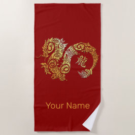 Toalla De Playa Dragón Rótulo de Constelación de Horóscopo Zodiaco