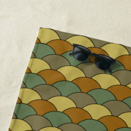 Toalla De Playa Dragon Scales, Fans, Waves, Seigaiha, Camouflage