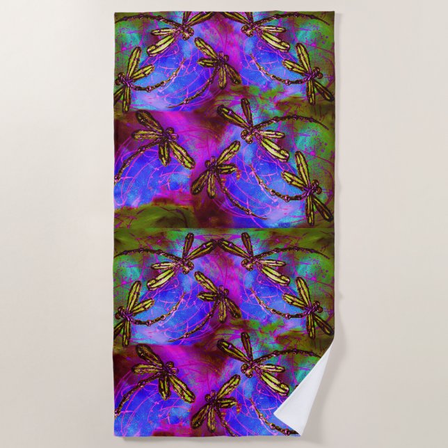 Toalla De Playa Dragonfly Hippy Flit (Anverso)