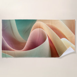 Toalla De Playa Drapería abstracta con flujo de gradiente pastel