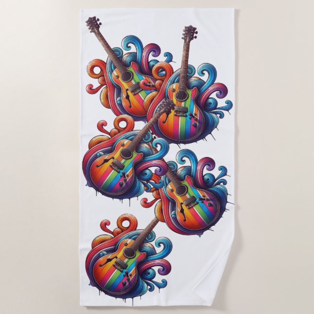 Toalla De Playa Drin Sound Wood Wall Art (Anverso)