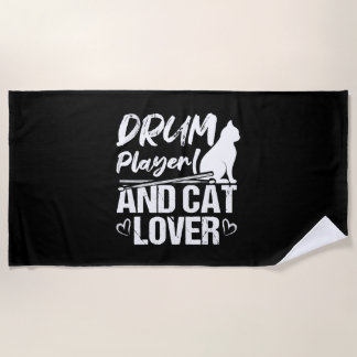 Toalla De Playa Drum Player Y Cat Lover Drums Y Cats Lover