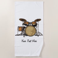 Drums Drummer Personalizado blanco negro de música