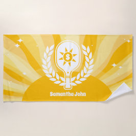 Toalla De Playa Ducha de Novia de Pickleball Retro Sunshine