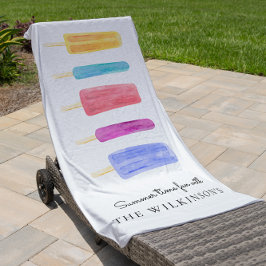 Toalla De Playa Dulce colorido verano moderno personalizado