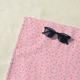 Toalla de playa Dulce Sprinkles (Rosa Fresa)