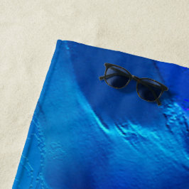 Toalla De Playa Dunas metálicas en tonos de azul intenso