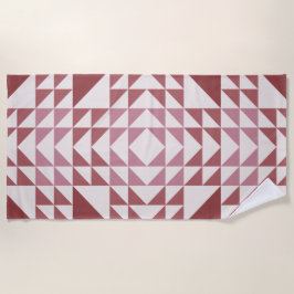 Toalla De Playa Dusty Rose Geometric Quilt Pattern
