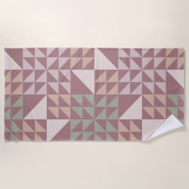 Toalla De Playa Dusty Rose Geometric Quilt Pattern