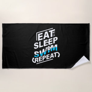 Toalla De Playa Eat Sleep Swim