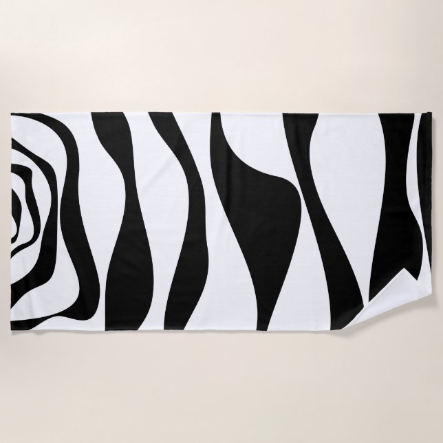 Toalla De Playa Ebb y Flow 4 - Blanco y negro (Anverso)