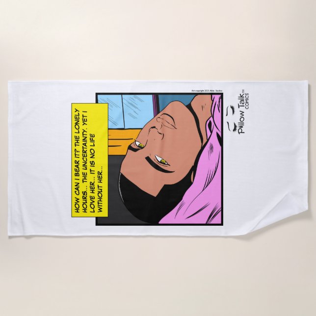 Toalla De Playa Ecos Románticos Comic de Romance de Corazones Soli (Anverso)