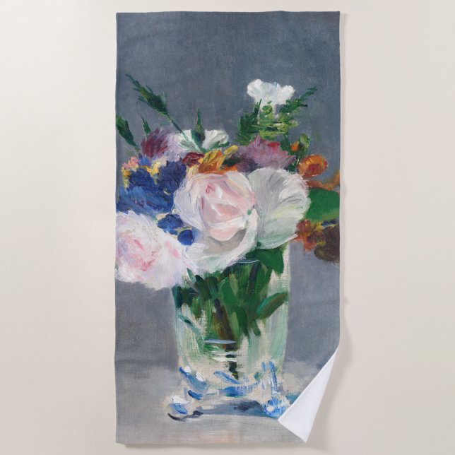 Toalla De Playa Edouard Manet - Flores en una bolsa de cristal (Anverso)