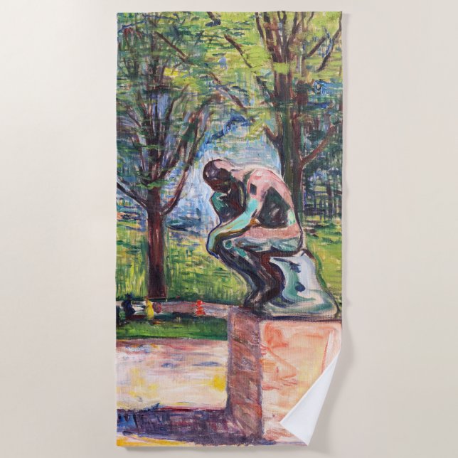 Toalla De Playa Edvard Munch - El pensador de Rodin (Anverso)