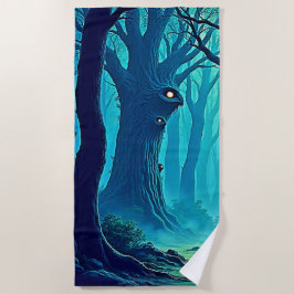 Toalla De Playa Eerie Woodland Eyes