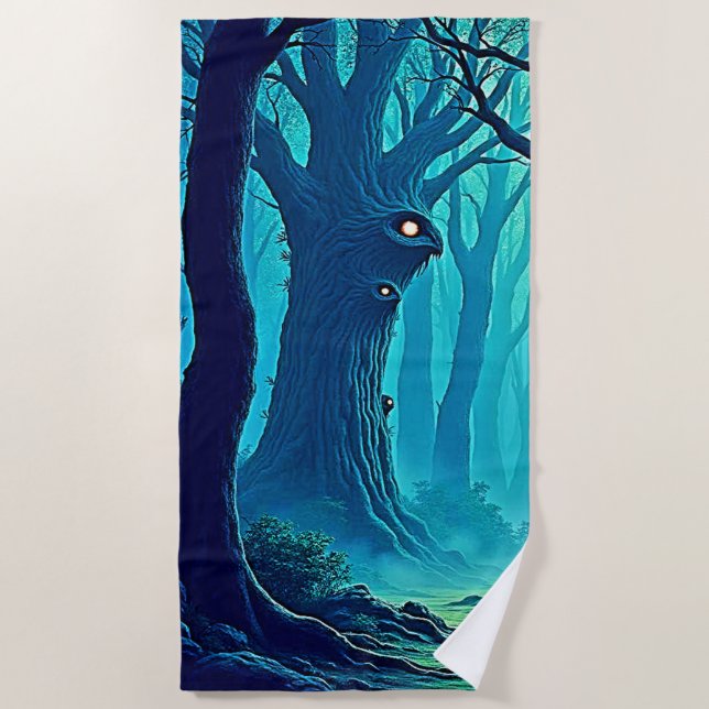 Toalla De Playa Eerie Woodland Eyes (Anverso)