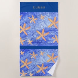 Toalla De Playa Efecto de las estrellas de mar y del agua con