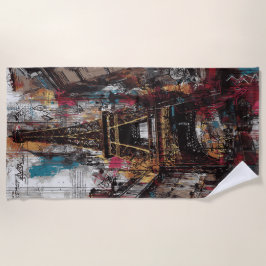 Toalla De Playa Eiffel Tower Street Art Paris Urban Graffiti 