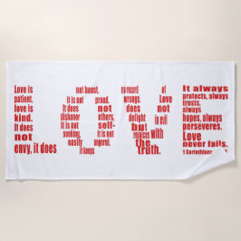 Toalla De Playa El amor es... 1 Corintios 13:4-8 versículo de la B