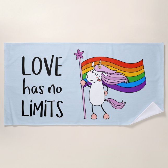 Toalla De Playa El amor no tiene límites a Unicorn (Anverso)