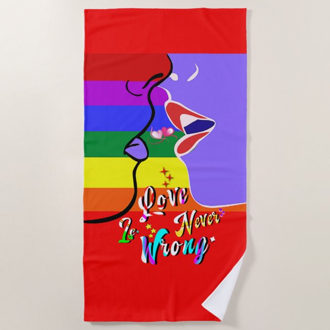 Toalla De Playa El amor nunca es orgullo equivocado (Anverso)