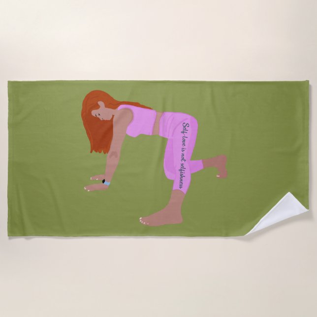 Toalla De Playa El amor propio no es egoísmo, cita motivadora (Anverso)