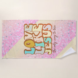 Toalla De Playa El amor retro como Jesús